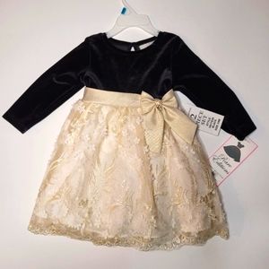 Rare Editions Beautiful Baby Girl Formal Velvet Lace Dress 24M